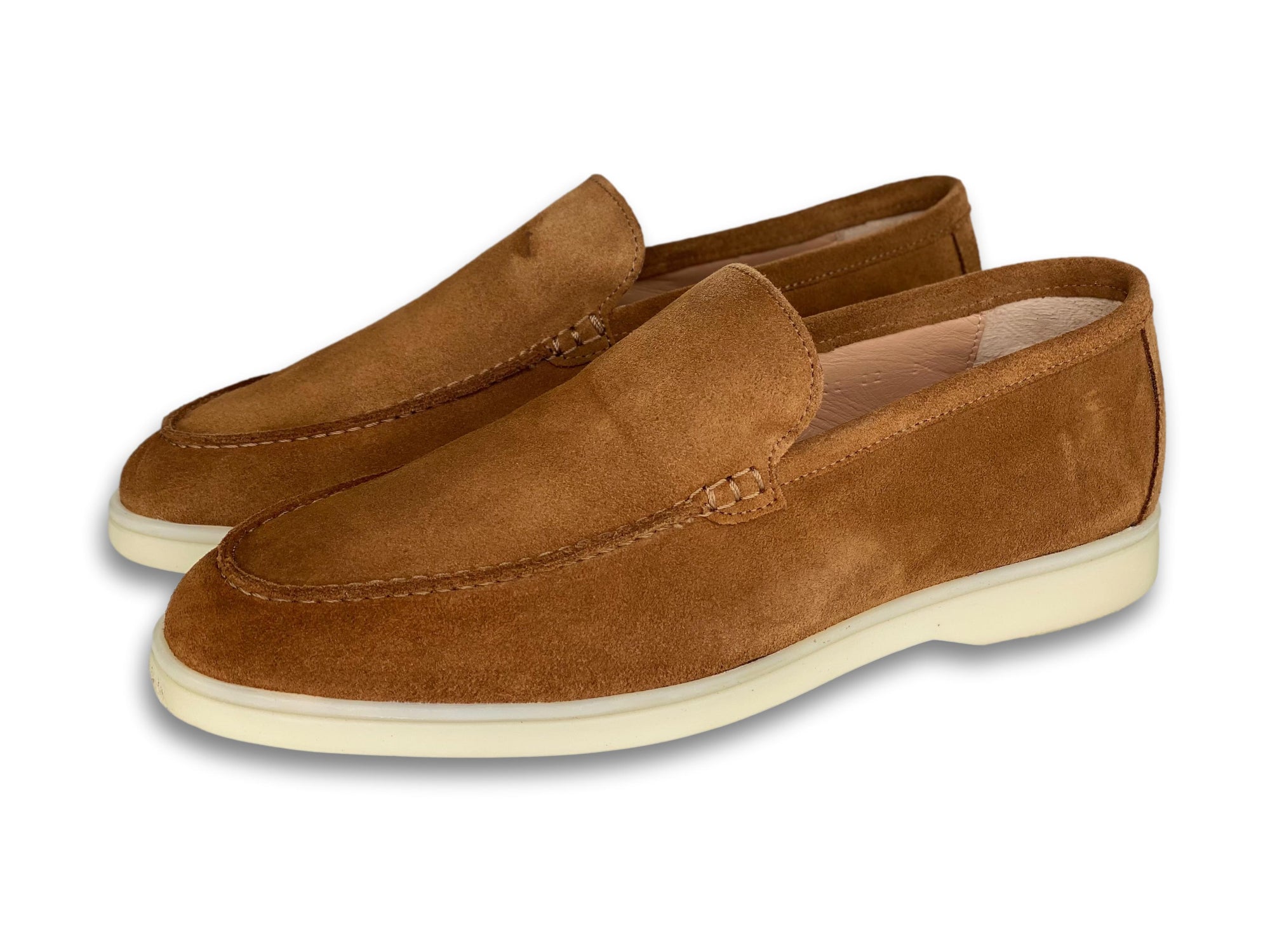 Milan Low Top Suede Loafer Cognac – Hampton display picture 1