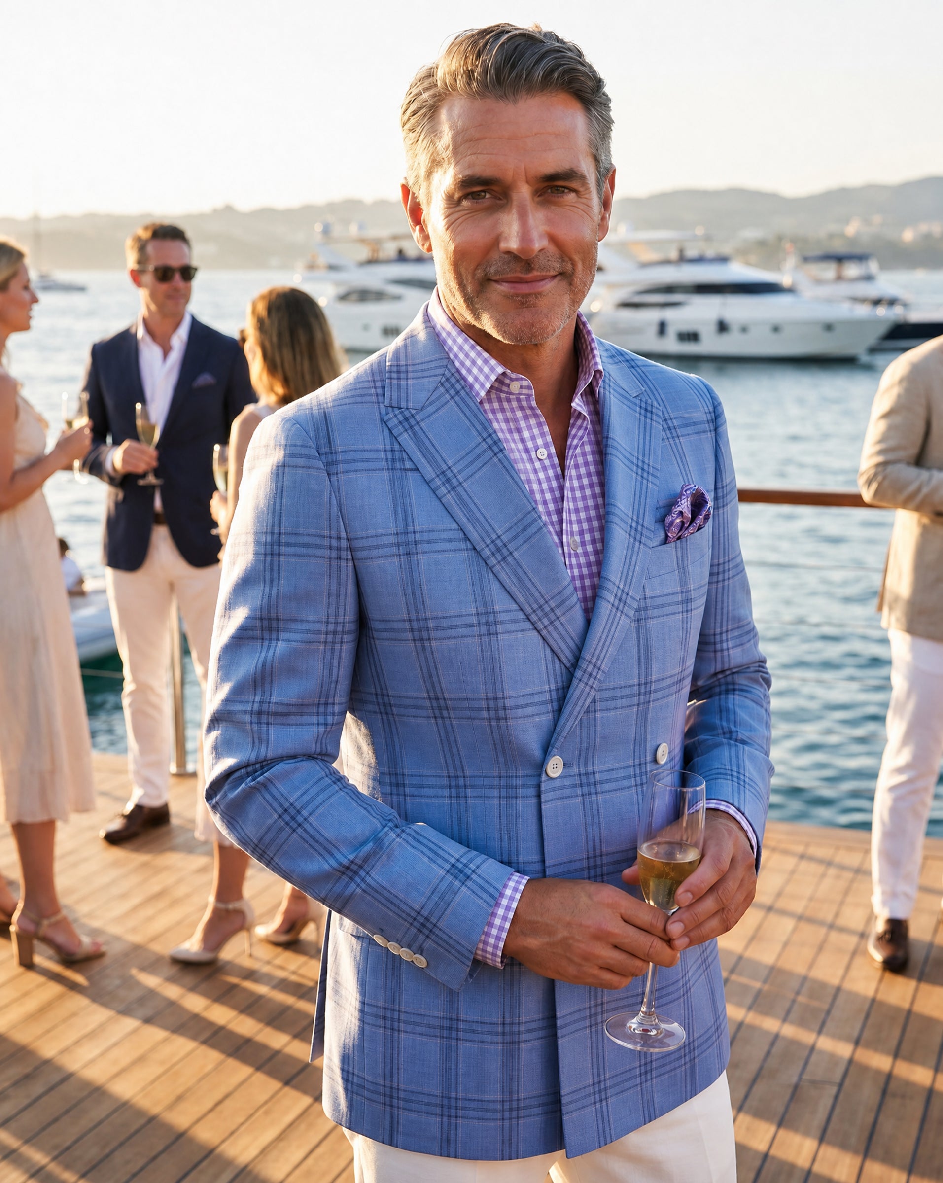 Kenton DB Sportcoat Light Blue Plaid 54R (US 44R)