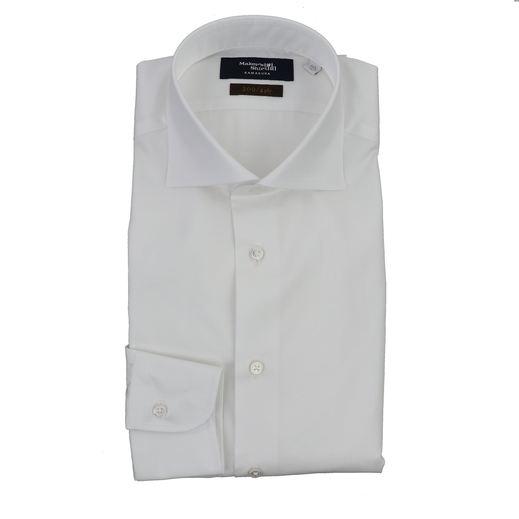 Maker's Luxury Dress Shirt in White 200s Cotton 18 Maker's Luxury Dress Shirt in White 200s Cotton 18