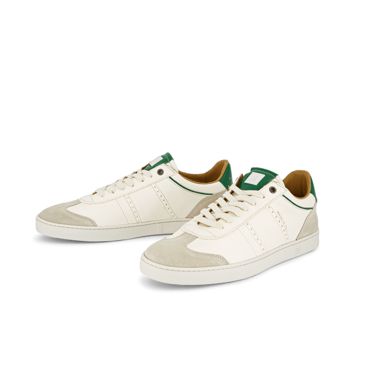 Judy Men's White/Green Leather Sneakers