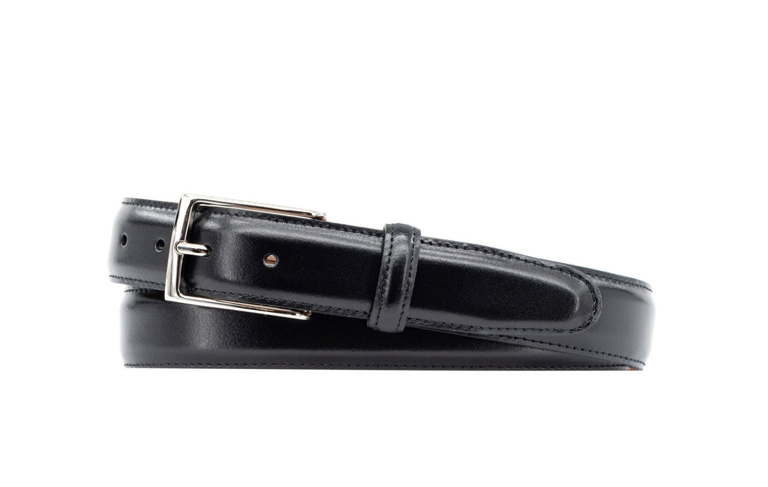 Smith Two Buckle Coachman Leather Belt in Black