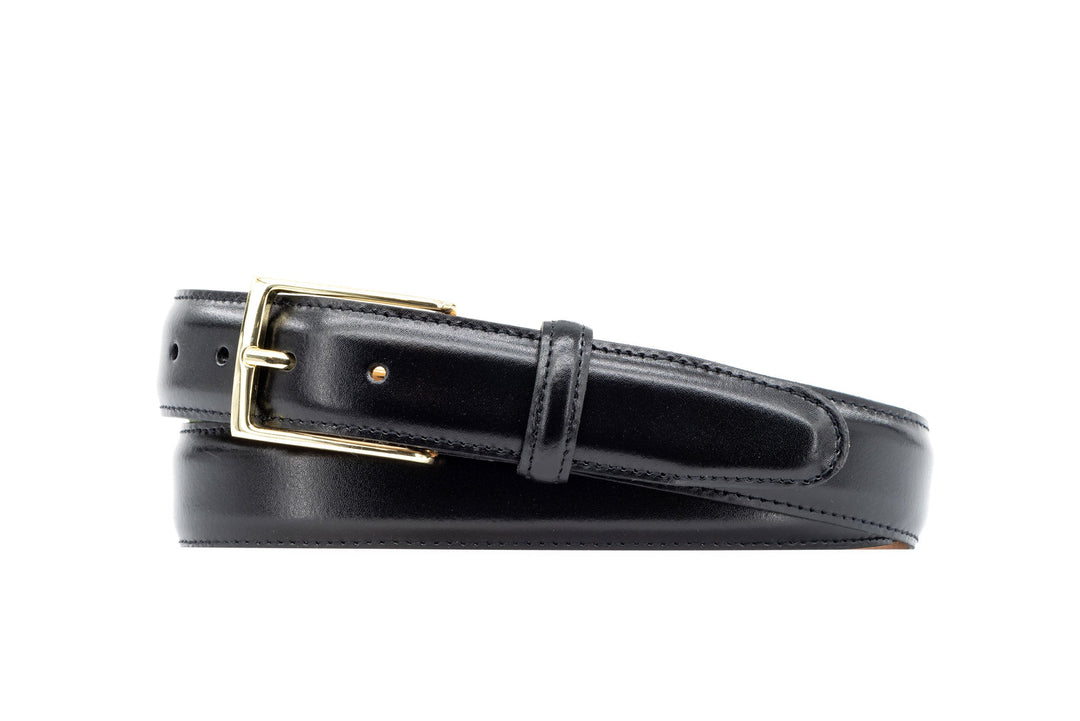 Smith Two Buckle Coachman Leather Belt in Black