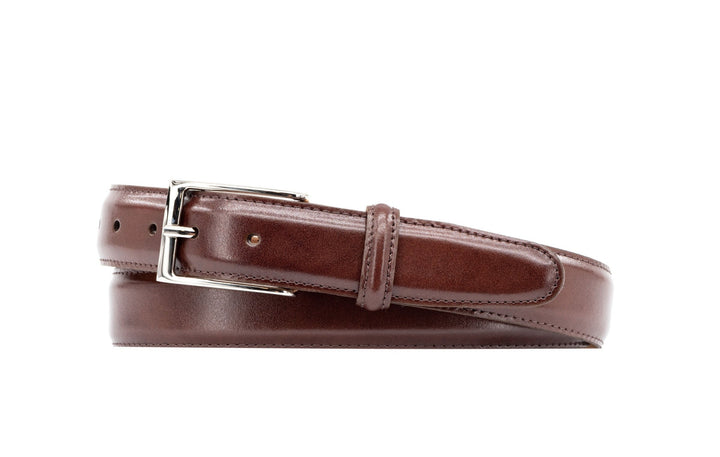 Smith Two Buckle Coachman Leather Belt in Luggage