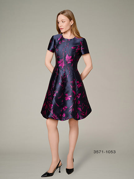 Jacquard Bubble Hem Dress