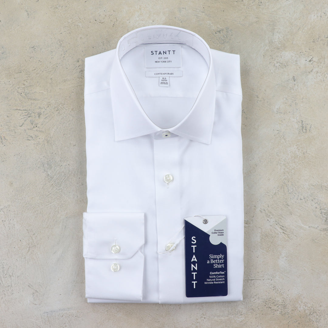 Stantt RTW Dress Shirt Solid White Spread / 16.5/32-33 Stantt RTW Dress Shirt Solid White Spread / 16.5/32-33