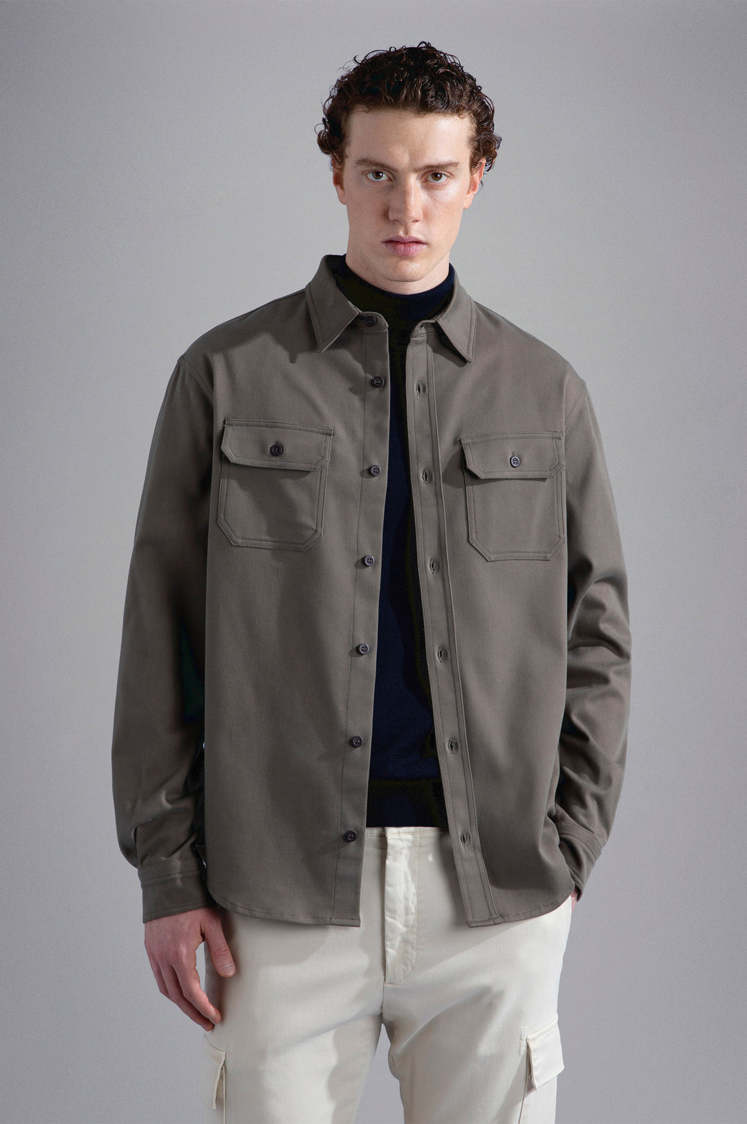 Stretch Cotton Overshirt in Toffee