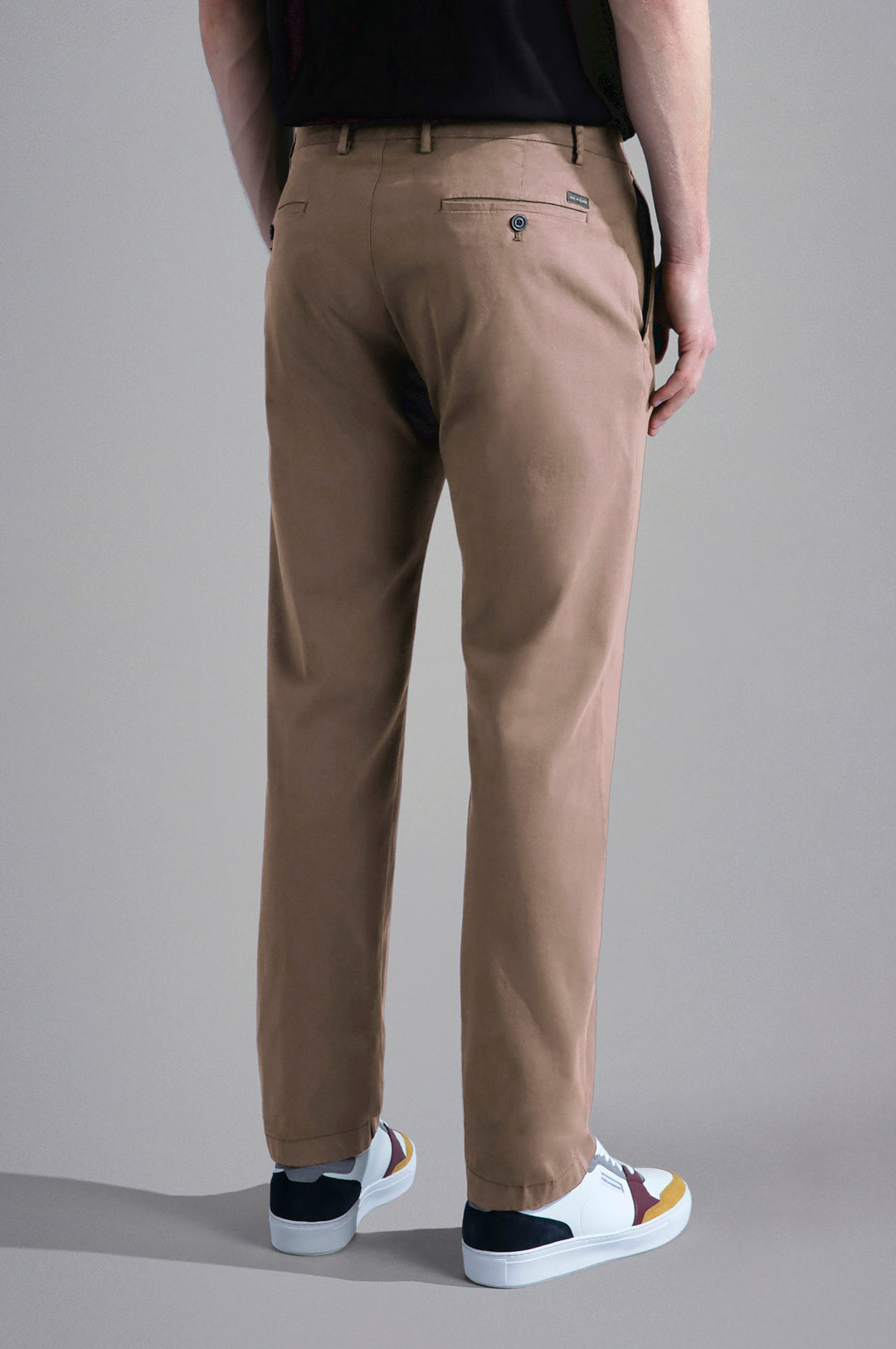 Chino Tencel Cotton Stretch Trouser in Taupe