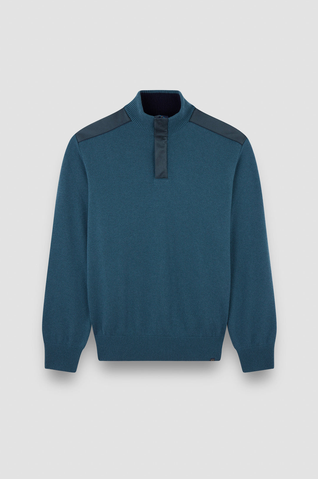 Typhoon Platinum Wool Cashmere Half Zip Sweater in Teal