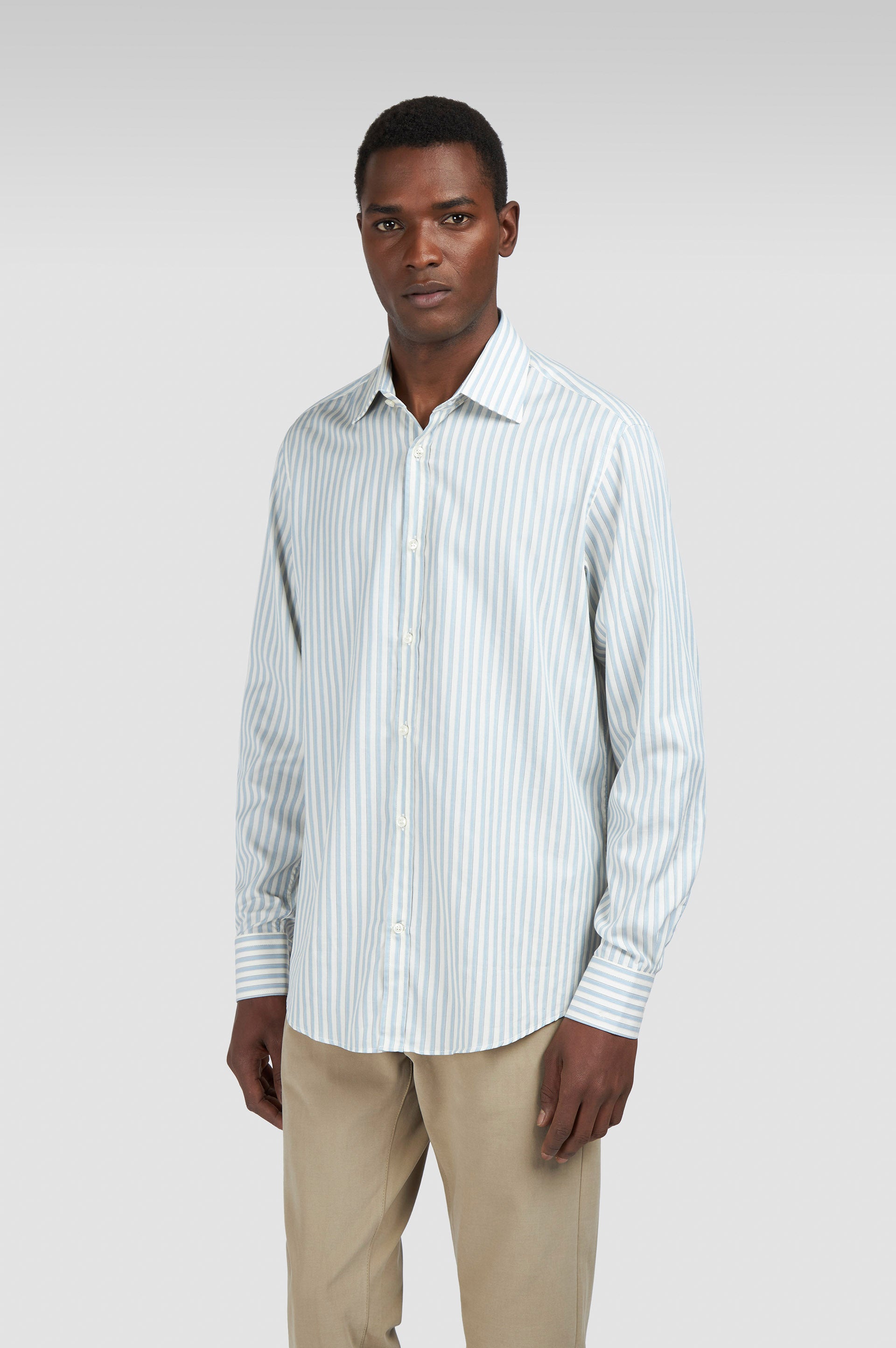 X-Soft Cotton Lyocell Sport Shirt - Coastal Stripe – Hampton's