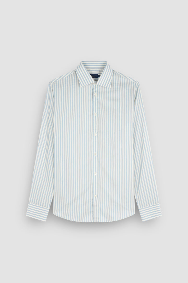 X-Soft Cotton Lyocell Sport Shirt - Coastal Stripe