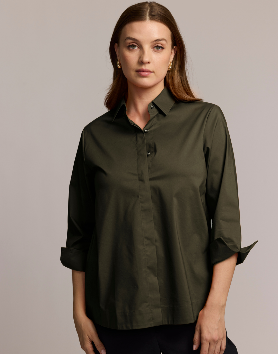 Xena 3/4 Sleeve Zip Back Shirt