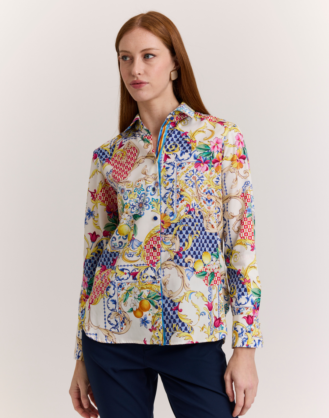 Margot Long Sleeve Amalfi Print Shirt