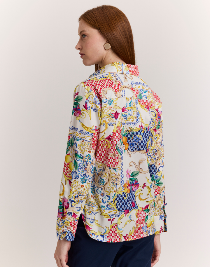 Margot Long Sleeve Amalfi Print Shirt