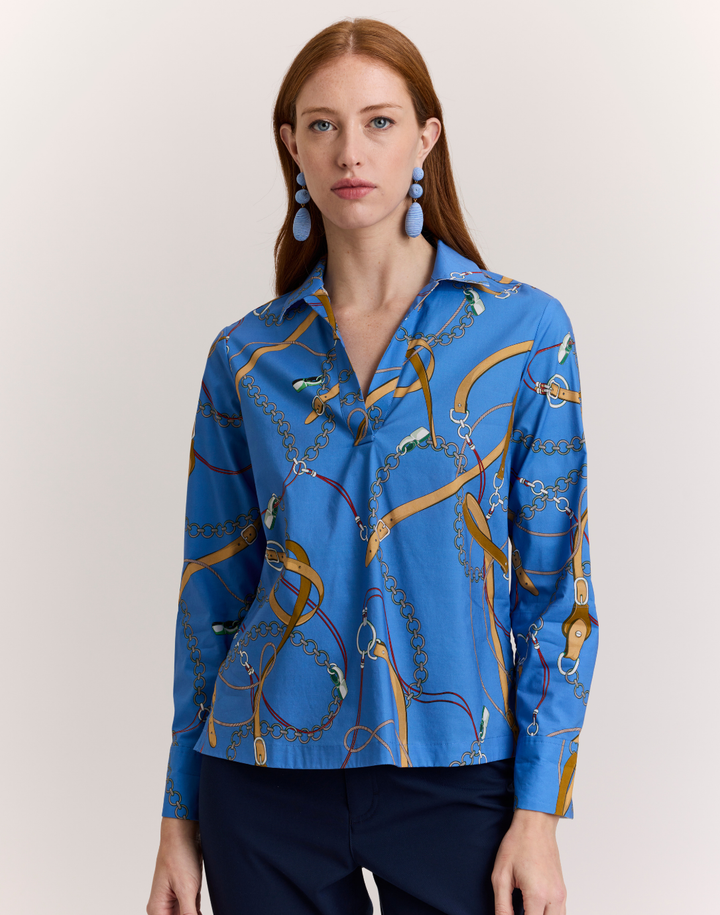 Mona Medley Chain Print Long Sleeve Shirt