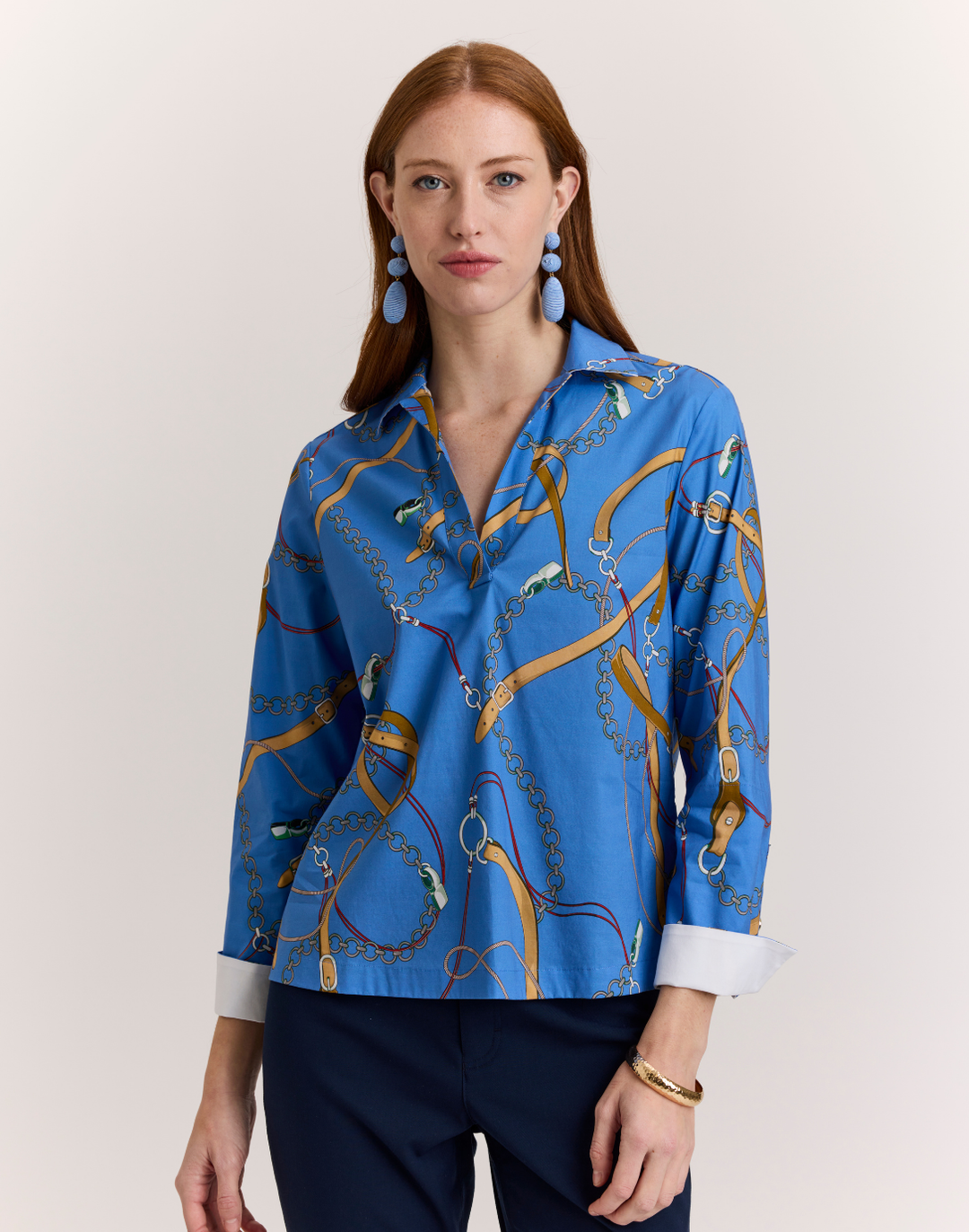 Mona Medley Chain Print Long Sleeve Shirt