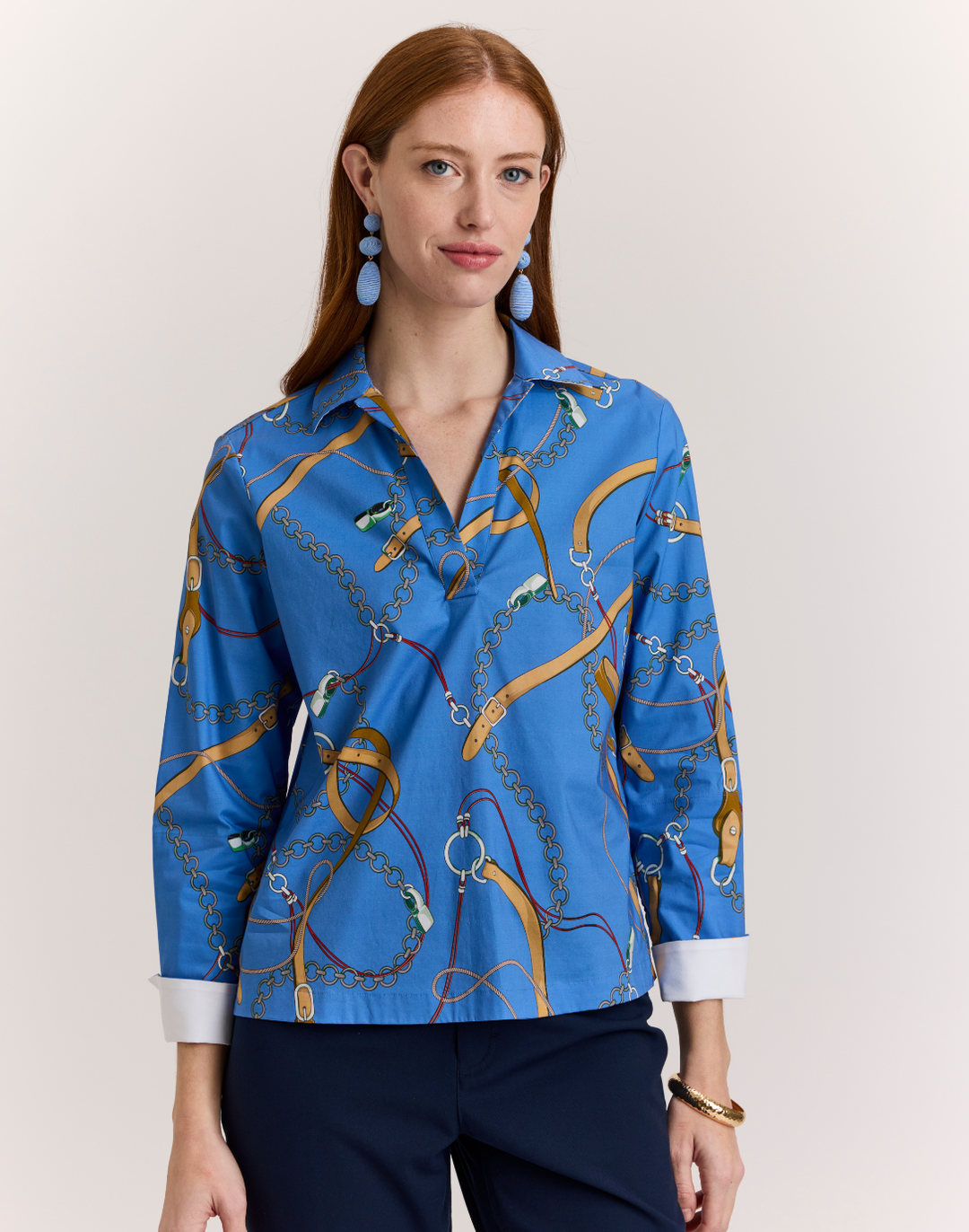 Mona Medley Chain Print Long Sleeve Shirt