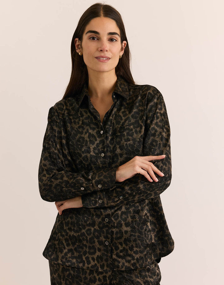 Margot Animal Print Long Sleeve Top