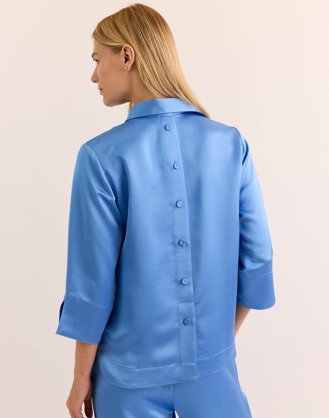 Aileen Liquid Satin 3/4 Sleeve Top