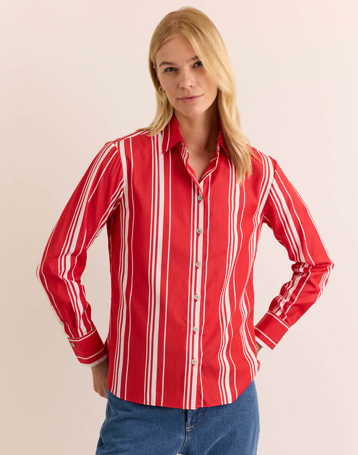 Margot Rouge Striped Long Sleeve Top