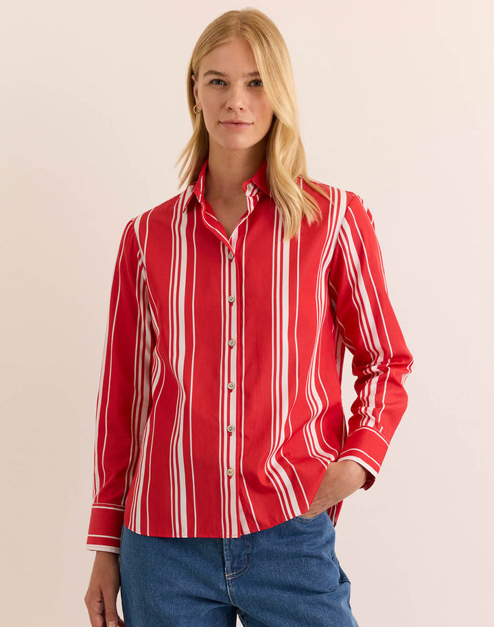 Margot Rouge Striped Long Sleeve Top