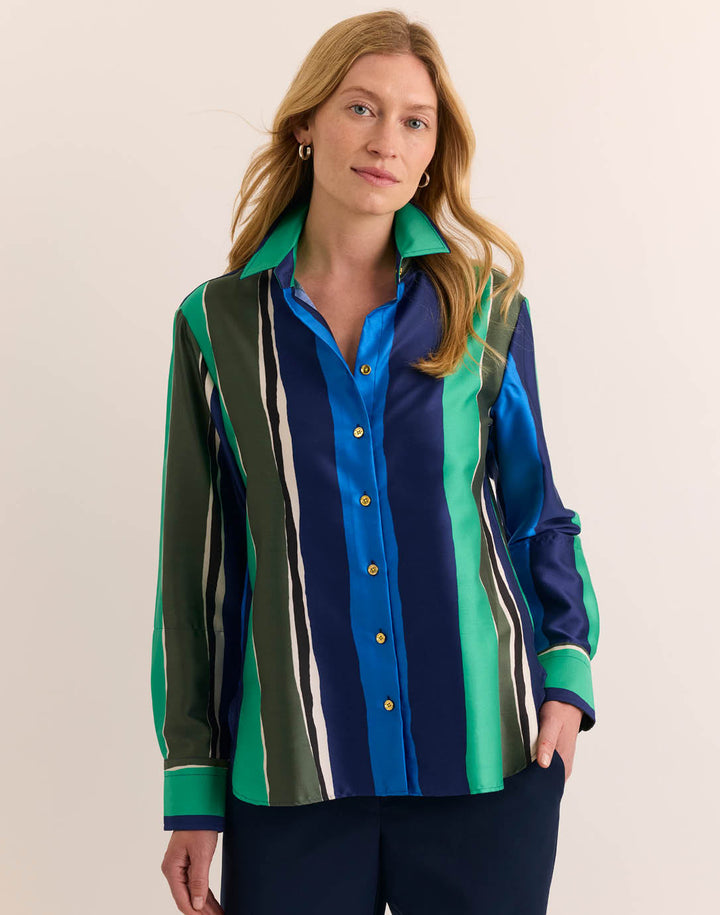 Margot Abstract Stripe Long Sleeve Top