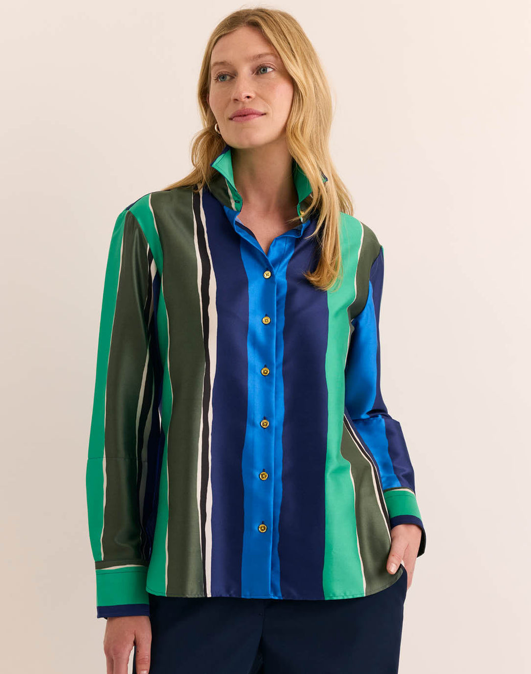 Margot Abstract Stripe Long Sleeve Top