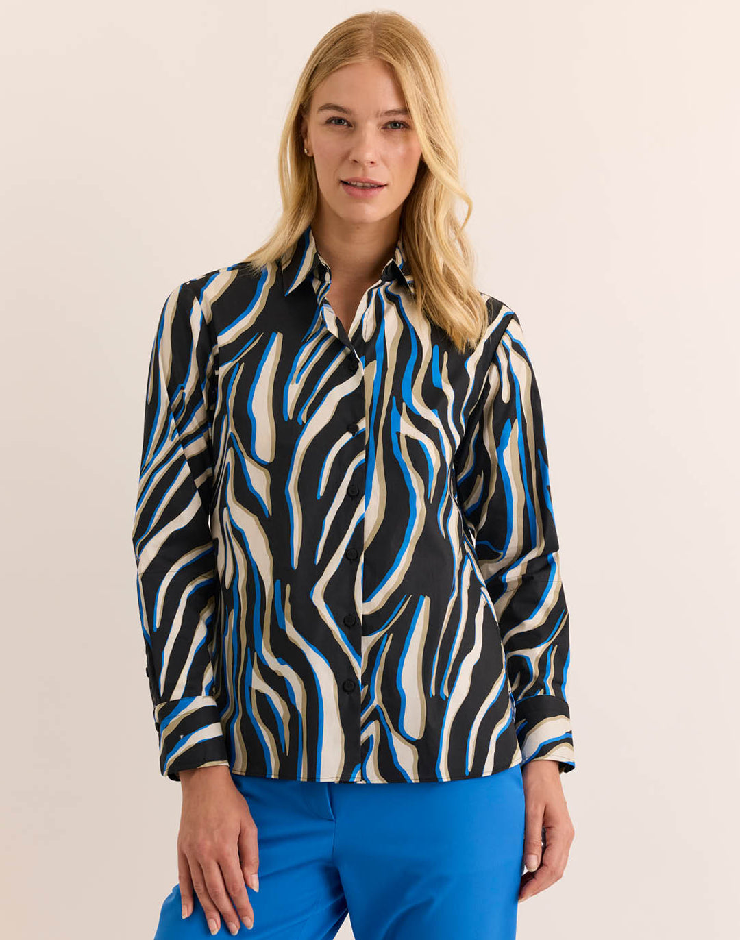 Margot Abstract Zebra Long Sleeve Top