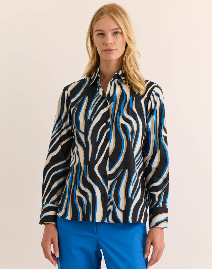 Margot Abstract Zebra Long Sleeve Top