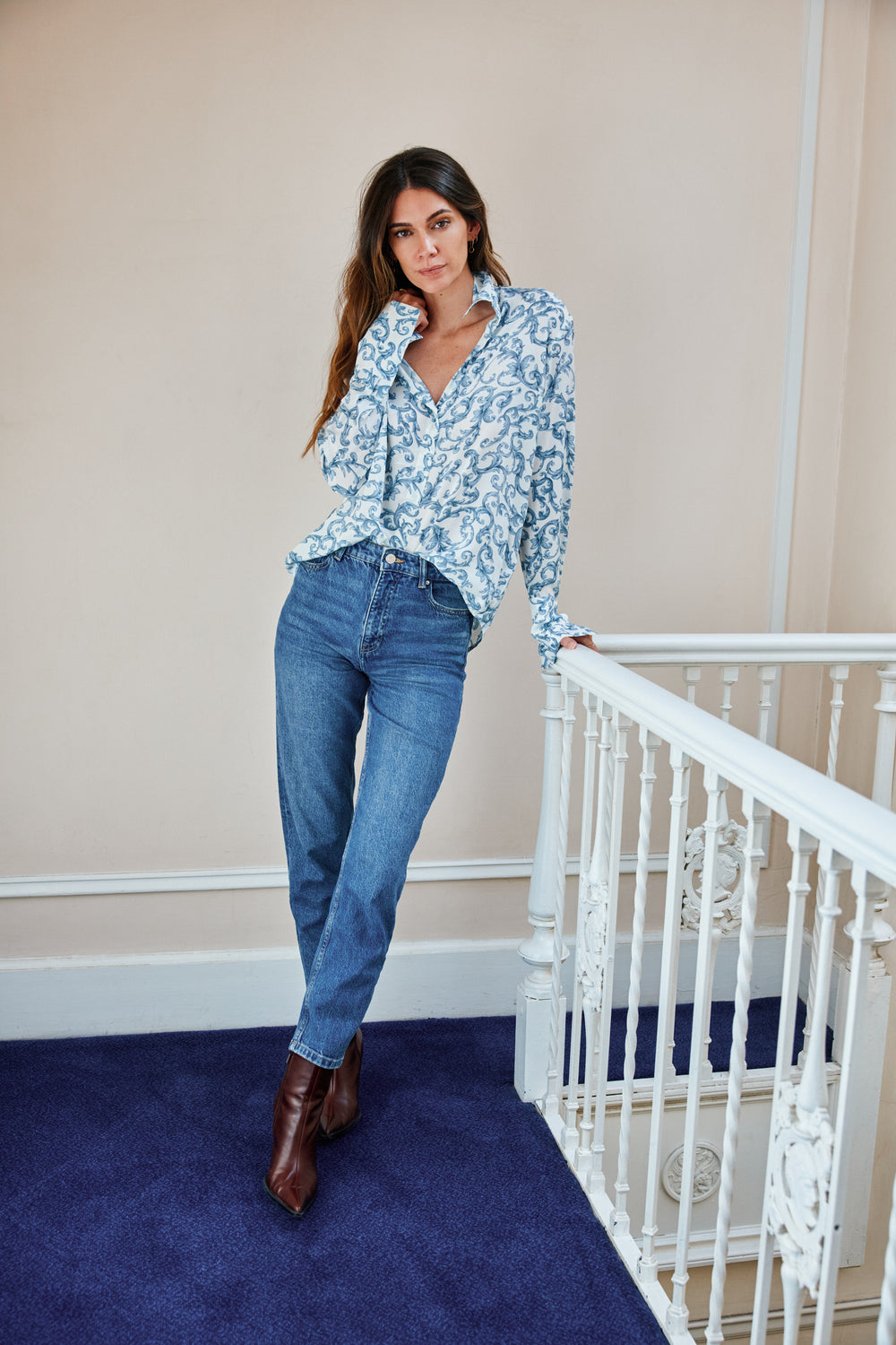 The Daria French Cuff Silk Blouse Monserrat