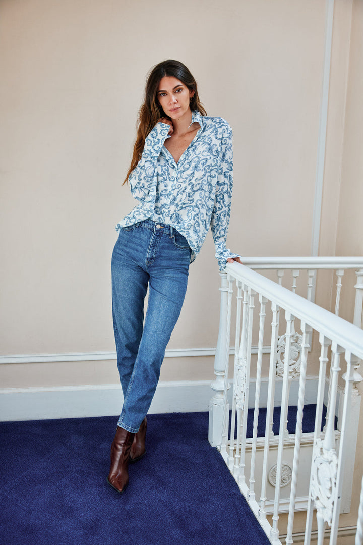The Daria French Cuff Silk Blouse Monserrat