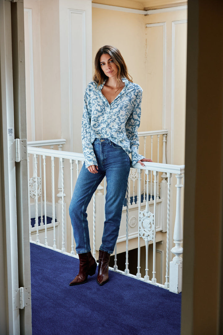 The Daria French Cuff Silk Blouse Monserrat