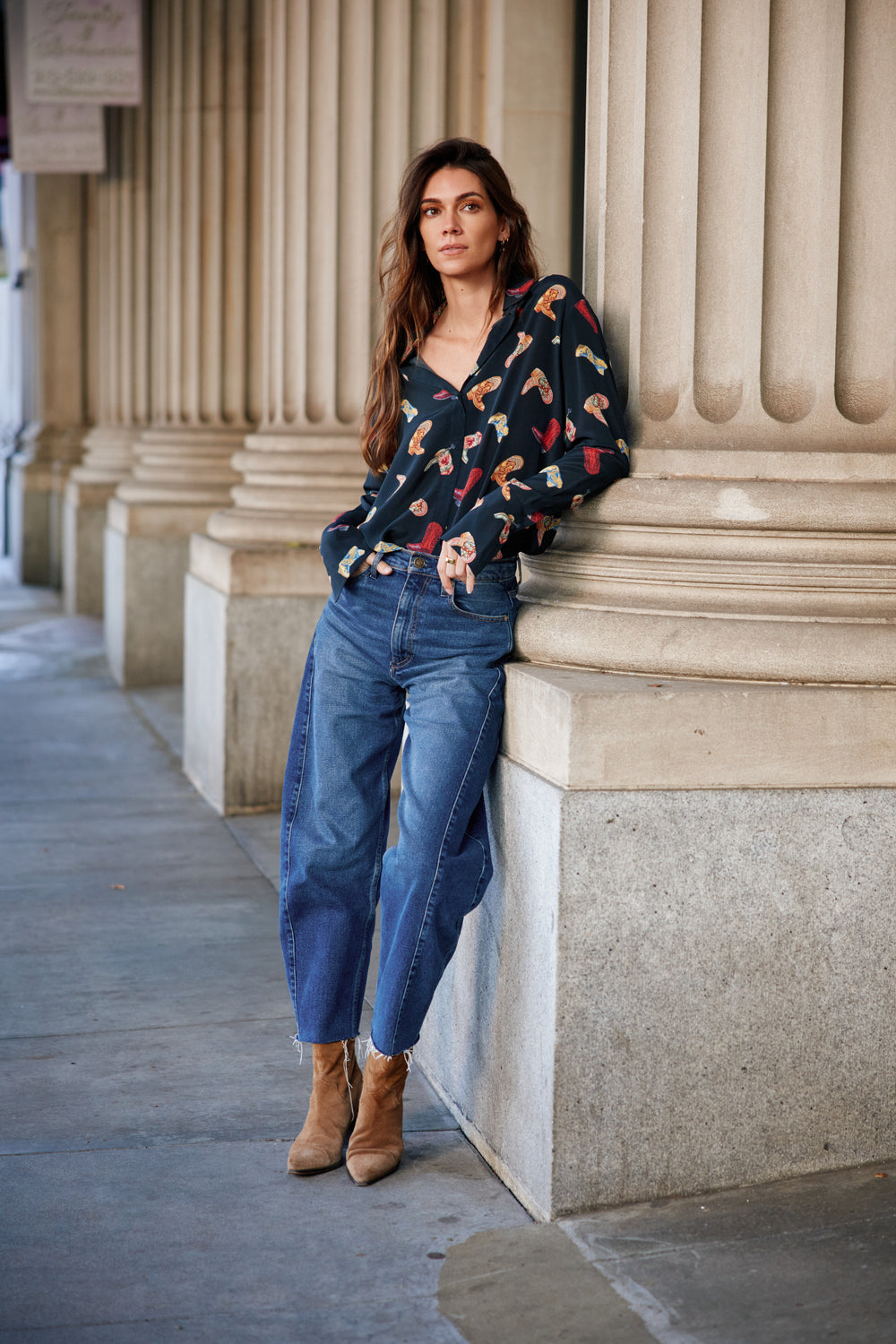 The Daria French Cuff Silk Blouse Monserrat