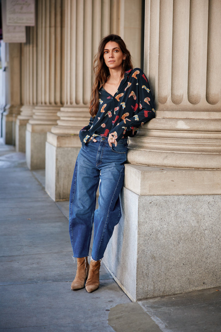 The Daria French Cuff Silk Blouse Monserrat