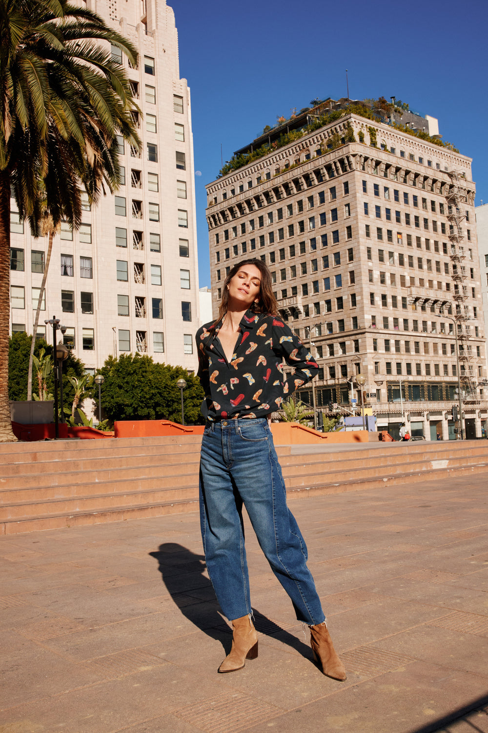 The Daria French Cuff Silk Blouse Monserrat