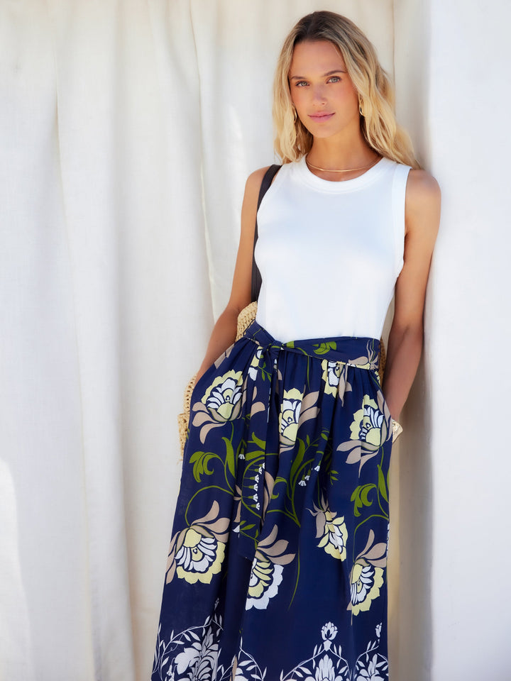 Seline Contrast Midi Dress