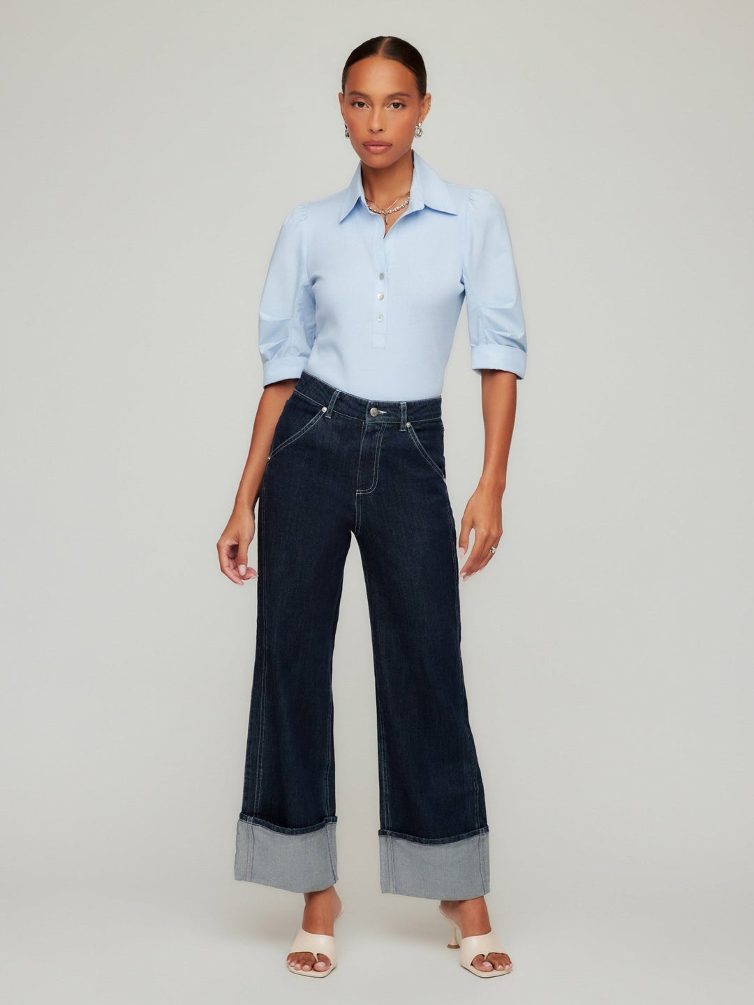 Camden Contrast Pleat Sleeve Henley