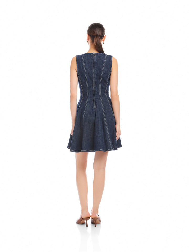 Darla Contrast Stitch Denim Dress
