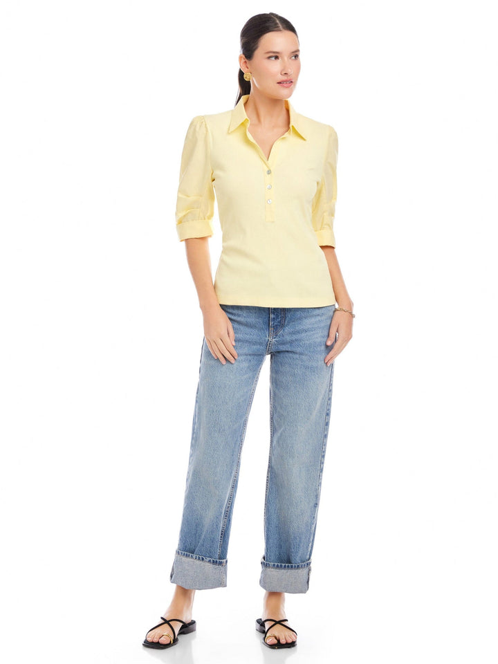 Camden Contrast Pleat Sleeve Henley