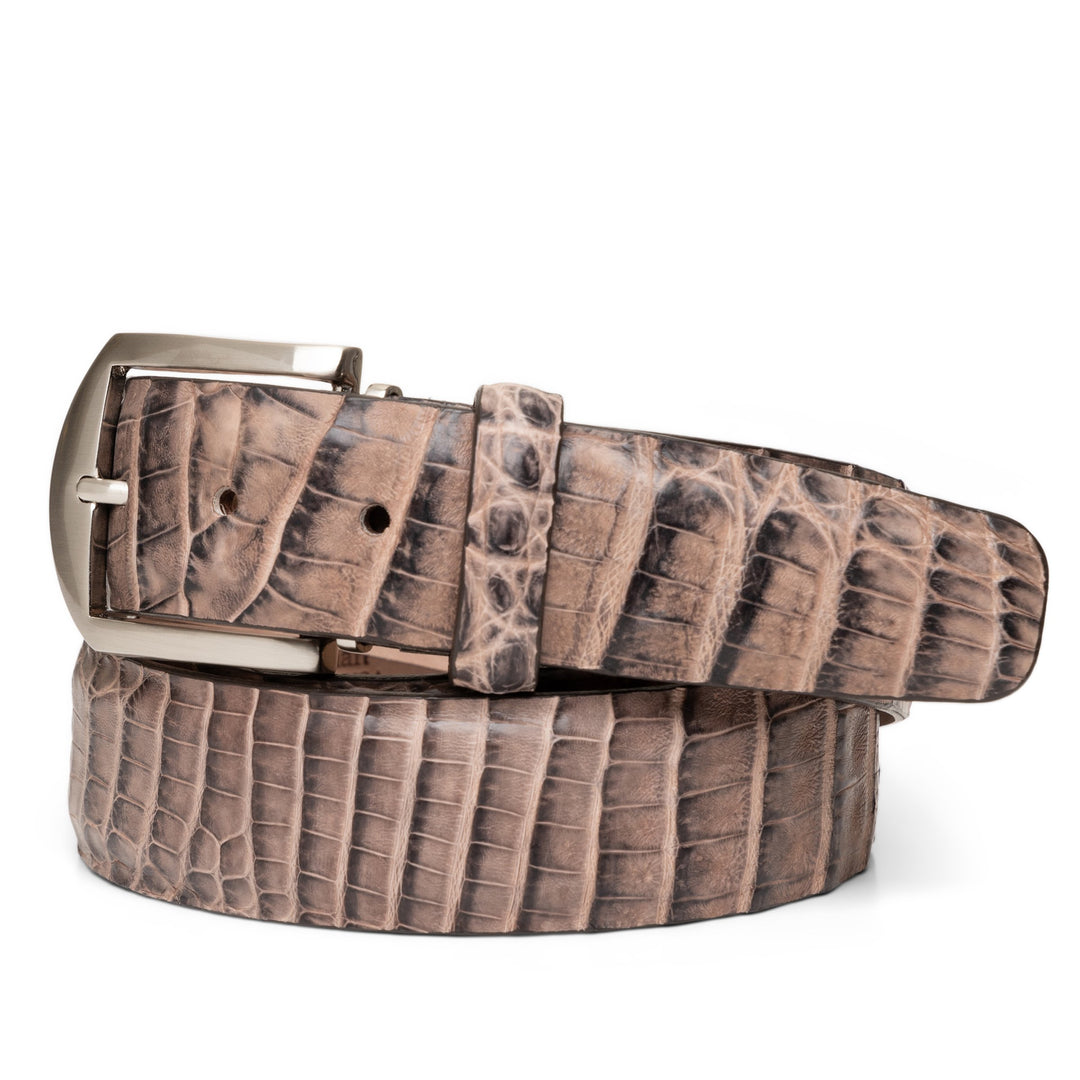 Caiman Crocodile Custom Belt in Cigar Black