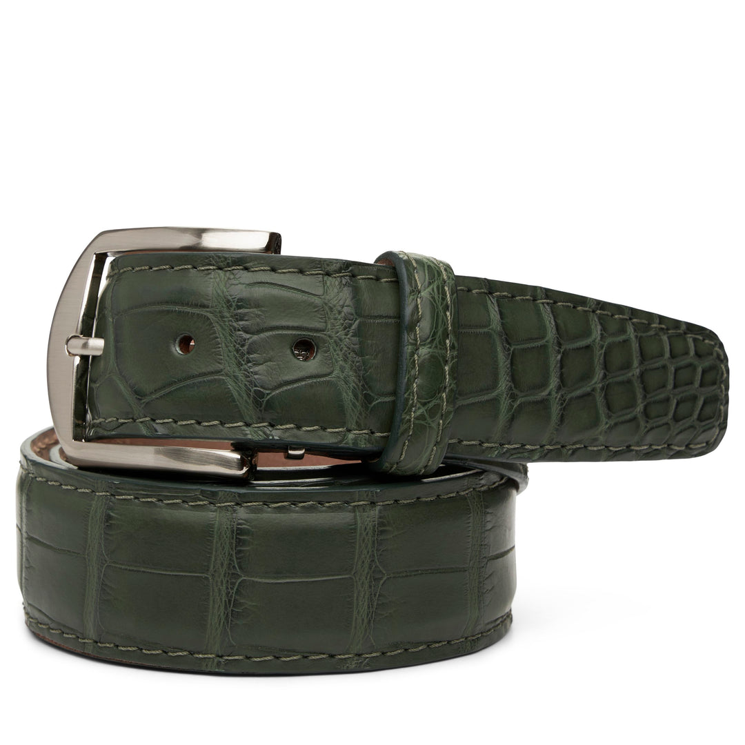 American Alligator Custom Belt 40mm in Dark Olive