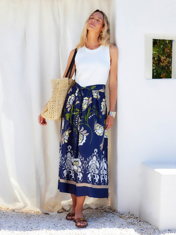 Seline Contrast Midi Dress