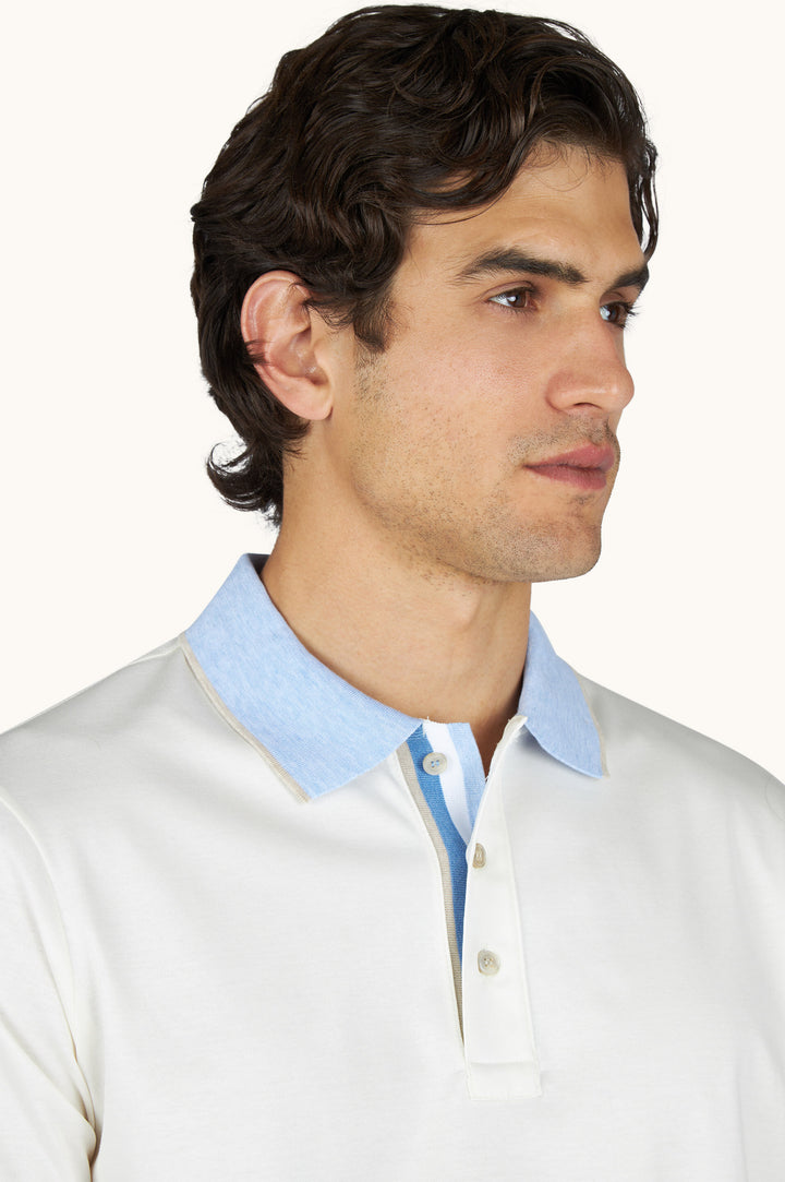 Cotton Aqua Touch Polo w/ Contrast