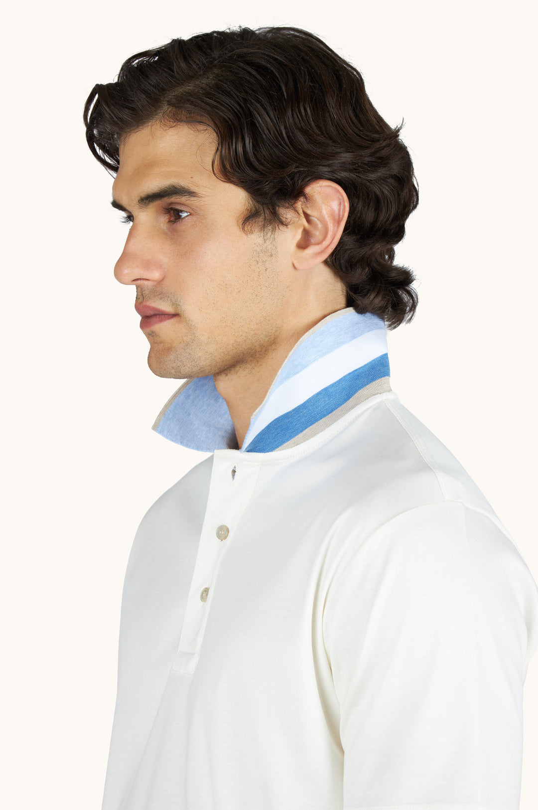 Cotton Aqua Touch Polo w/ Contrast