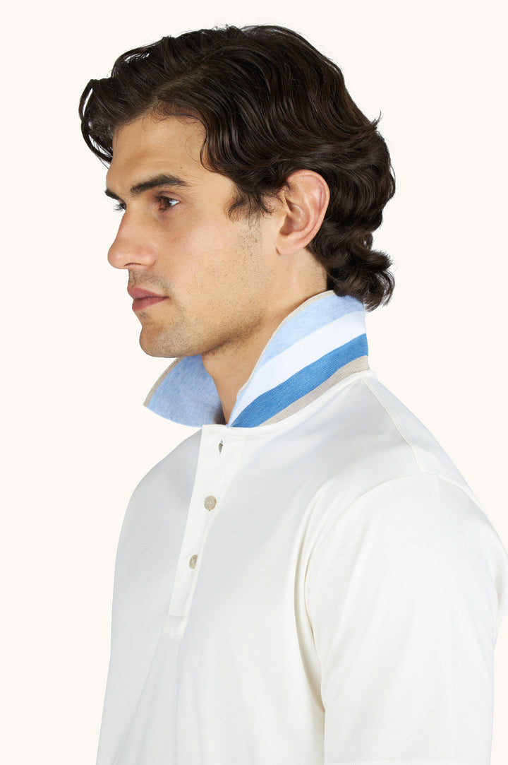 Cotton Aqua Touch Polo w/ Contrast