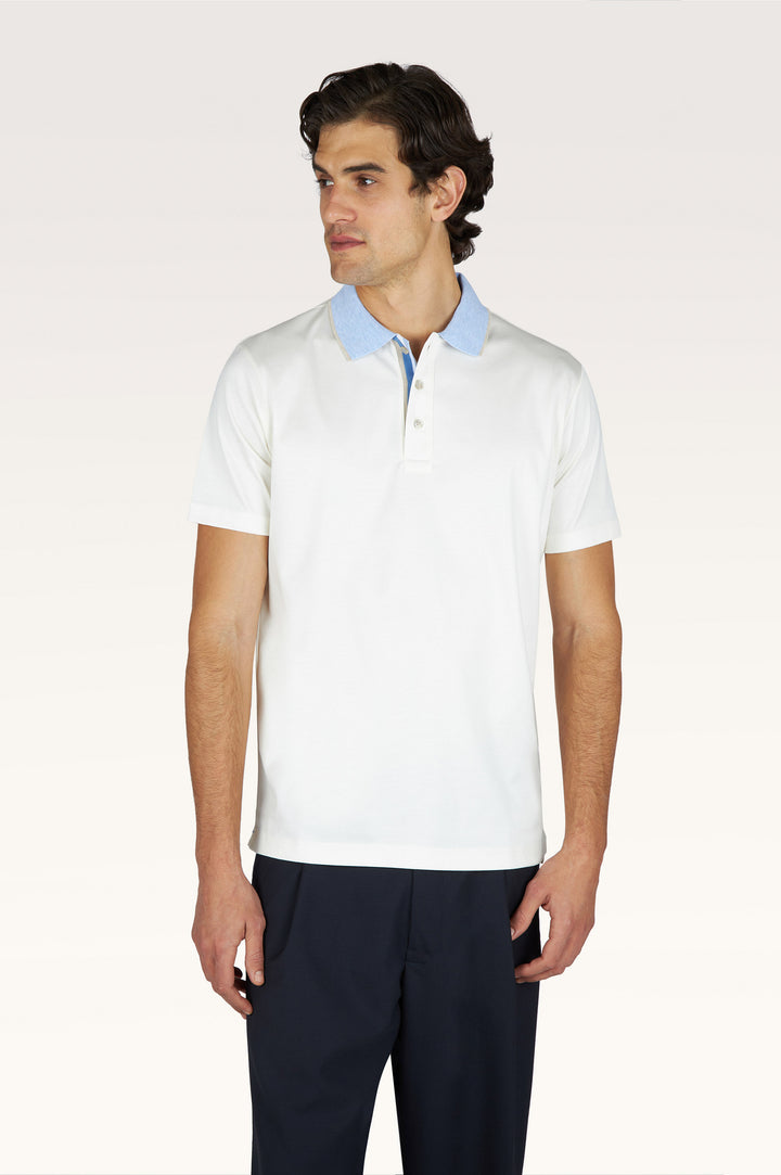 Cotton Aqua Touch Polo w/ Contrast