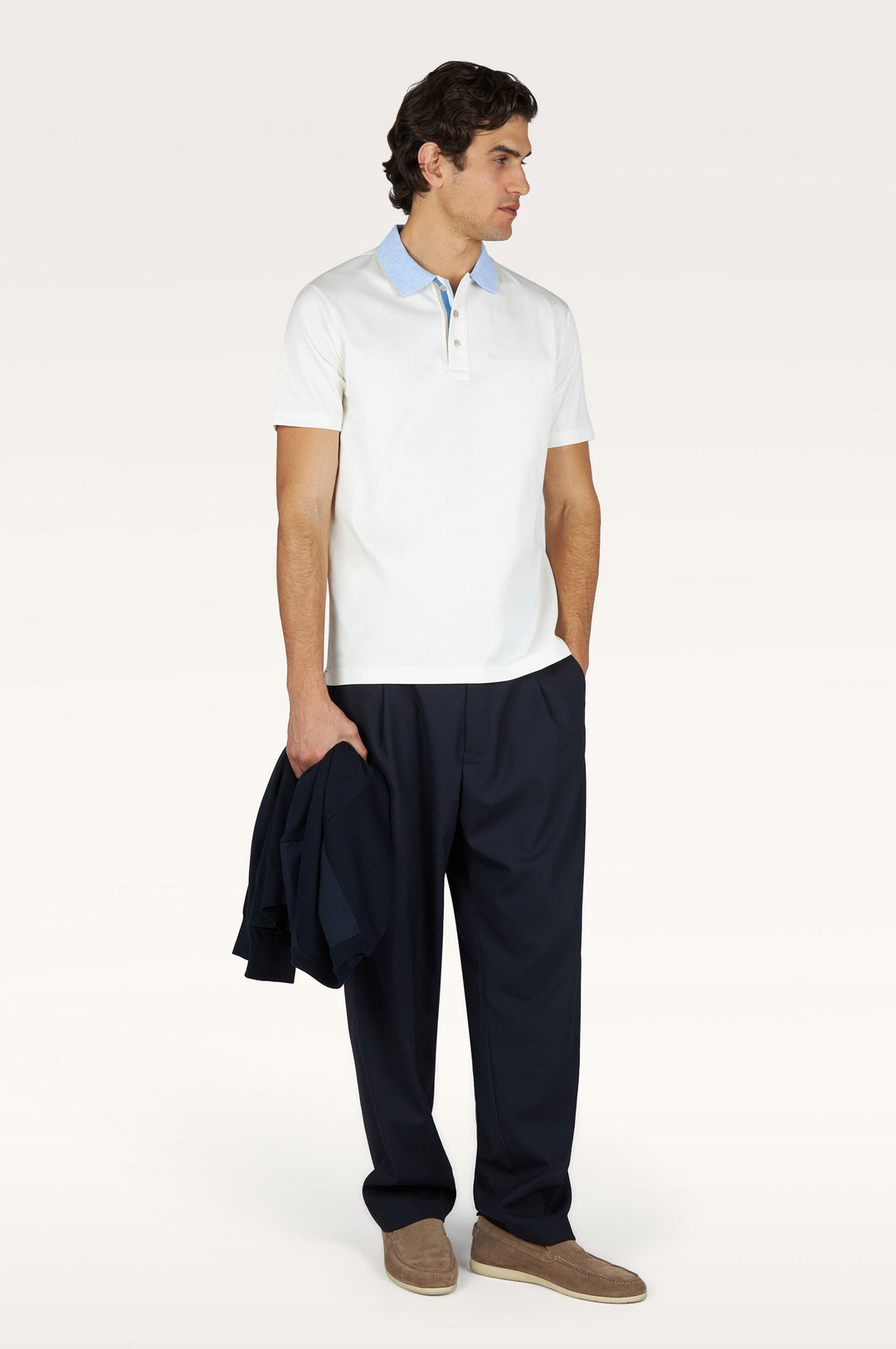 Cotton Aqua Touch Polo w/ Contrast