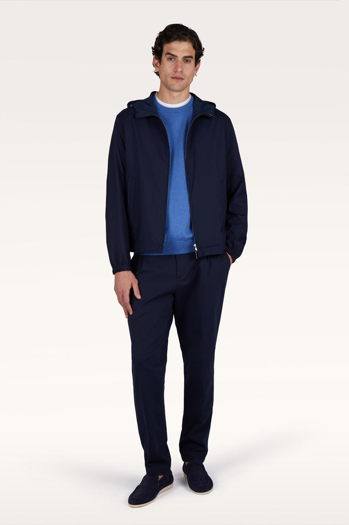 Silk & Cotton Crewneck w/ Aqualeather Details