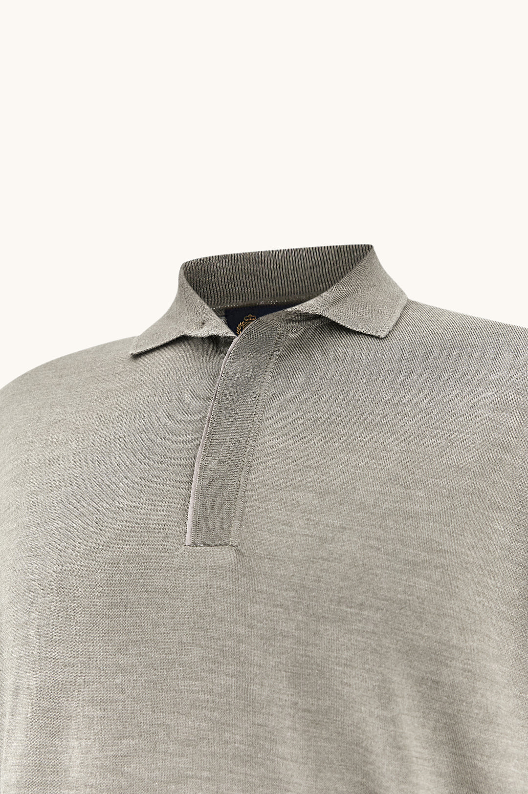 Wool & Silk Knit Polo w/ Suede Details