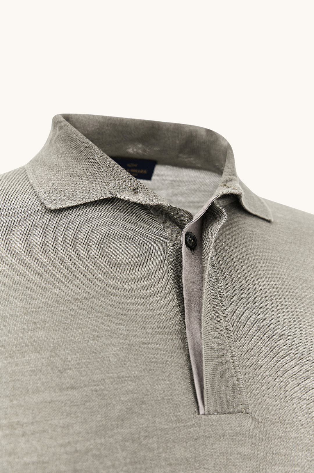 Wool & Silk Knit Polo w/ Suede Details