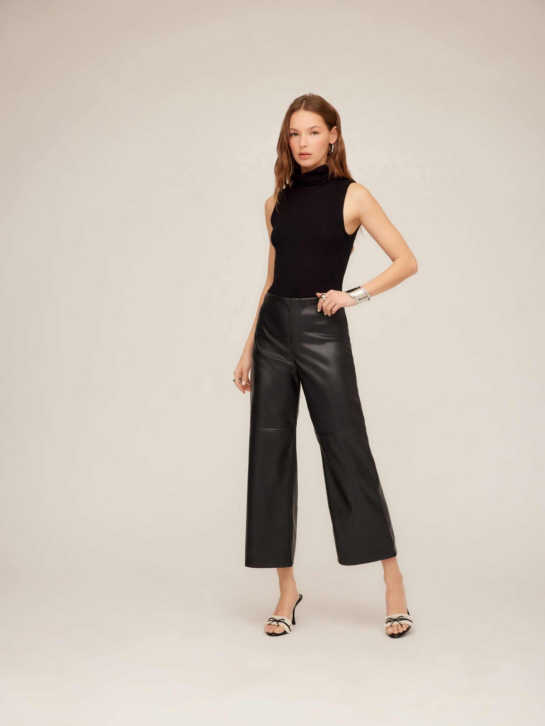 Faux Leather Cropped Pant